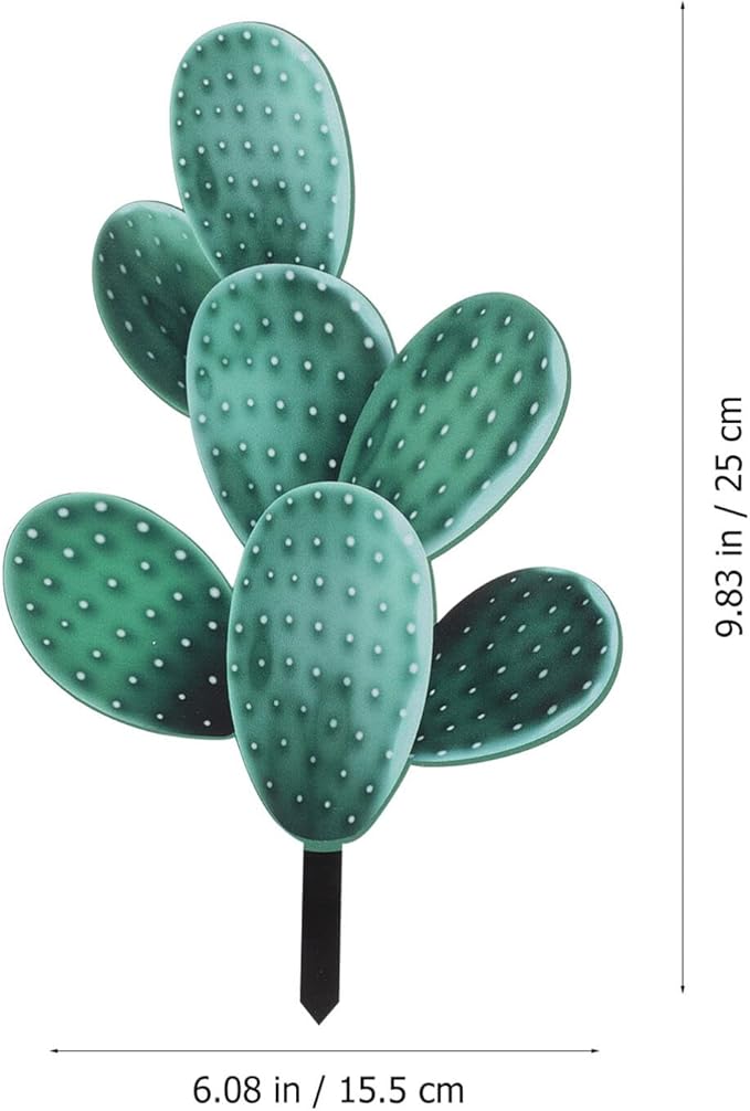 COHEALI Cactus Garden Stake Decor 9.84X6.08In Outdoor Metal Plant Stake for Yard Patio Lawn Decorative Garden Sign Inserted Ornament