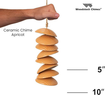 Woodstock Chimes Ceramic Disc Chime 26" Apricot Wind Chime for Outside, Ceramic Shell Design Chimes for Garden Porch, Patio Decor, Unique Gift CCAP