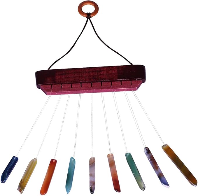 Rockcloud Agate Slices Geode Wind Chime Home Garden Decoration Figurine