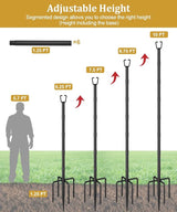 2 Pack 10FT String Light Poles for Outdoor Decor, Sturdy Light Pole with Fork, Adjustable Metal Posts for Outside Patio, Backyard, Deck, Garden, Party, Wedding