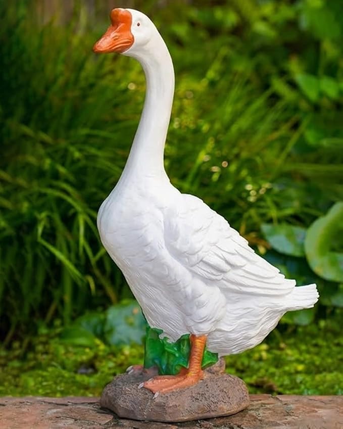 Porch Goose Statue Outdoor Decor for Garden, 20.67" Fairy Yard Figurines Home Sculptures for Lawn Patio Front Porch Backyard