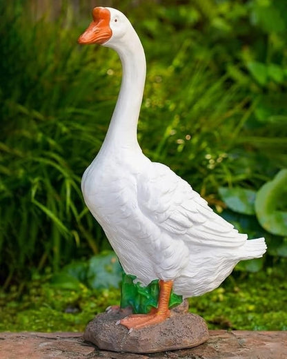Porch Goose Statue Outdoor Decor for Garden, 20.67" Fairy Yard Figurines Home Sculptures for Lawn Patio Front Porch Backyard