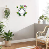 Outdoor Clock Silent Non-Ticking, Frog Outdoor Wall Clock with Thermometer & Humidity Decorative Outdoor Clocks for Patio, Garden, Home Decor