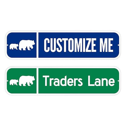 SmartSign Customize Your Own Blue Street Sign with Bear Symbol | 6" x 24" 3M EG Reflective Aluminum
