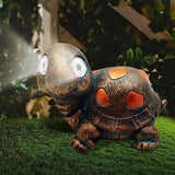 Solar Tortoise Garden Statue - Resin Outdoor Decor with Lights