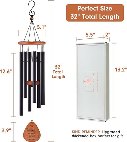AMBOBE Memorial Sympathy Gifts for Loss of Dad, 32" Memorial Wind Chimes for Loss of Father Sympathy Gift, Bereavement Gifts for Loss of Father, Windchimes in Memory of Dad