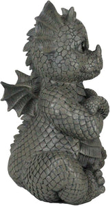 Ebros Gift Whimsical Garden Dragon Folding His Arms with Angry Face Figurine 10.25" H Cute Grumpy Baby Dragon Faux Stone Resin Finish Dungeons and Dragons Mythical Fantasy Sculpture