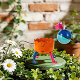 Oak & Lore Whimsical Metal Dog Garden Statues, Cute Garden Sculptures & Statues Yard Art with Planters for Patio Lawn Backyard Decor