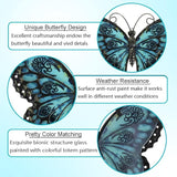 LIFFY Metal Butterfly Wall Decor Glass Outdoor Wall Art Sculptures 12" Hanging Garden Decorations Indoor Home Decorative Ornaments for Patio Yard Fence Bedroom Living Room