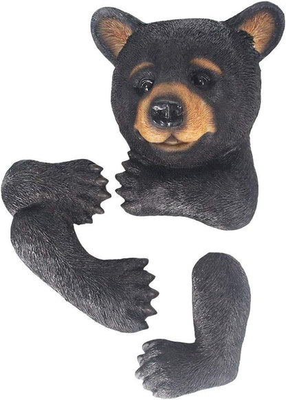Bear Tree Decor Outdoor Scuplture Baby Bear Up a Garden Peeker Tree Hugger Garden Décor Bear Cub Resin Sculpture Howswarming Gifts