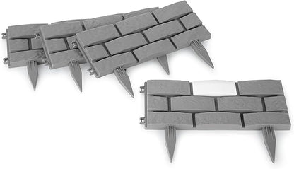 Collections Etc Solar Garden Stone Look Border Stakes - Set of 4
