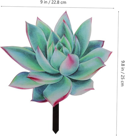 VICASKY Outdoor Acrylic Succulent Garden Stake Lifelike Plant Decor for Pathway and Courtyard Compact Decoration for Spring Vibrant Garden Ornament