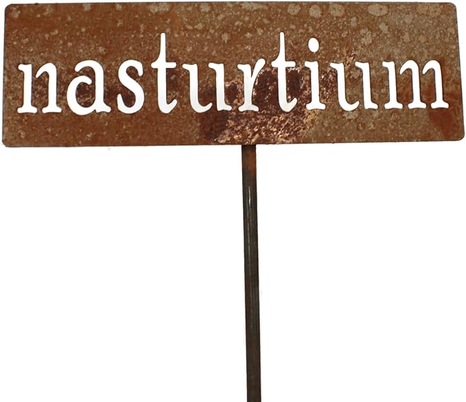 Classic Metal Garden Markers 19 Inches Tall (nasturtium, Naturally Rusted)