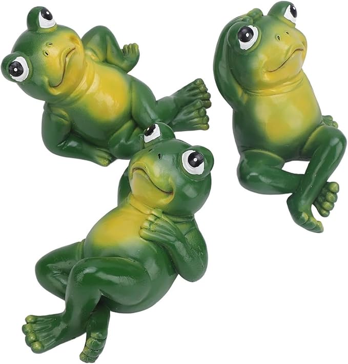 Cute Statues Garden Outdoor Ornament 3Pcs Innovative Simulation Statues Backyard Decor