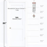Woodstock Wind Chimes 26" Lily Botanical Chime, Flower Stained-Glass Acrylic Wind Catcher Chimes Silver Aluminum Tubes, Windchime for Outside Garden Decor, Outdoor Patio and Front Porch