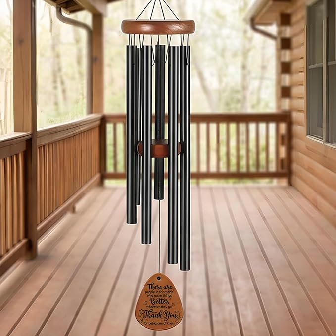 Wind Chimes for Garden, Unique Grateful Memorial Wind Chime for Balcony Porch Window Patio Decor, Thank You Gifts on Thanksgiving Birthday for Friends, Family, Teachers, Coworkers