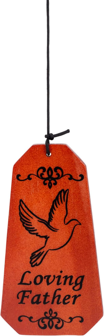 Napco Loving Father Caramel Brown Bereavement 35 x 5 Metal Outdoor Wind Chime Noisemaker