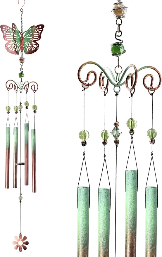 Butterfly Gifts for Women/Men, Butterfly Wind Chimes for Garden/Yard Decor,Birthday for Grandma/Mom，31in