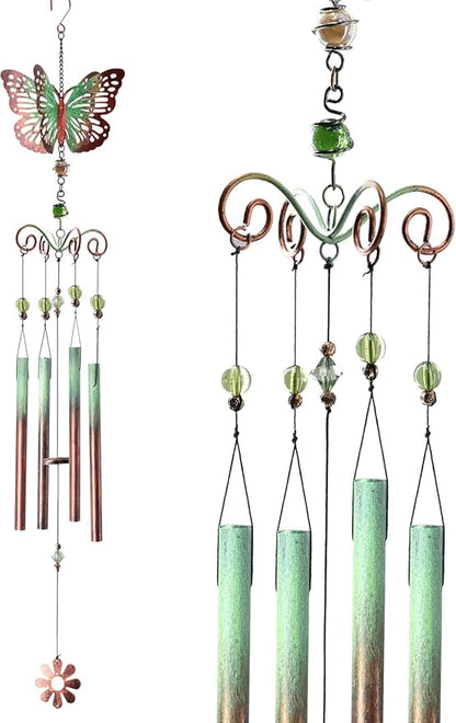 Butterfly Gifts for Women/Men, Butterfly Wind Chimes for Garden/Yard Decor,Birthday for Grandma/Mom，31in