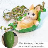 OULIGET Rabbit Statue Garden Outdoor,Swing Garden Hanging Rabbits Resin Home Decor,Charmingly Naive Animal Decoration Garden Decor for Patio Yard Lawn Fence Pathway Backyard