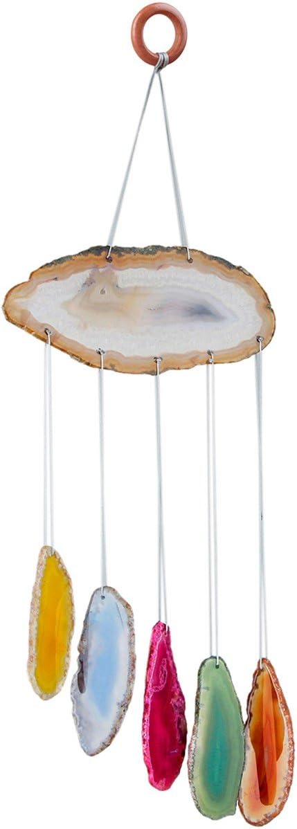 rockcloud Agate Slices Geode Wind Chime Home Garden Decoration Figurine Small Size