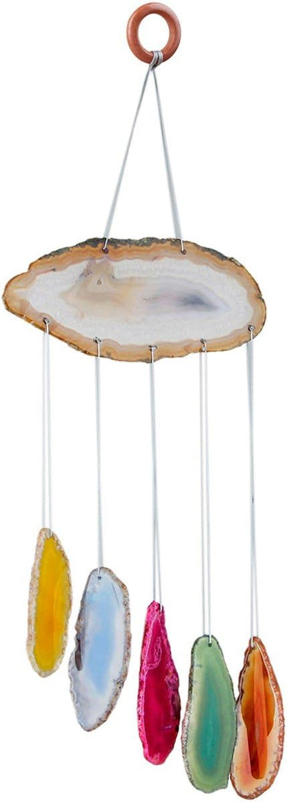 rockcloud Agate Slices Geode Wind Chime Home Garden Decoration Figurine Small Size