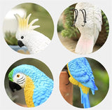 TAYASH Resin Parrot Flower Pot Hugger Decorations,Parrot Animal Sculpture Hanging Realistic Parrot Garden Ornament for Patio Yard Balcony Lawn Figurine Tree Decor (Blue)