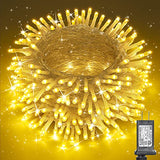 Christmas String Lights - 75 Ft 200 LED Warm White, 8 Modes, Timer