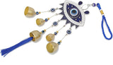 BWINKA 17.3" Gothic Evil Eye Wind Chimes - Weather-Coated Metal Witch Bells for Door Protection - Vintage Copper Finish Spooky Halloween Decor for Garden, Porch & Backpack - Spiritual Gift