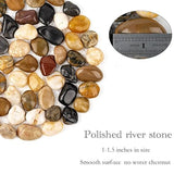 Qualdout River Rocks Stepping Stones Pavers Outdoor for Garden Walkway, Decorative Pebbles Polished Gravel for Backyard Lawn Patio Pathway Landscaping, Set of 6 (Roundness)