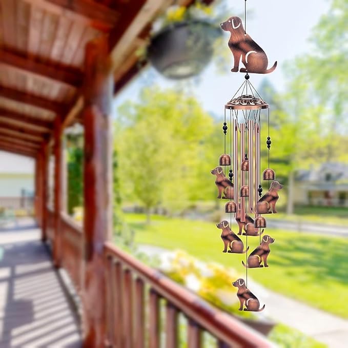 Dog Wind Chimes for Outside,Metal Windchimes,Dog Easter Gifts for Women/Men,Wind Chime Garden Decor Outdoor,Memorial/Housewarming/Birthday/Festival Gifts,Front Yard Decor