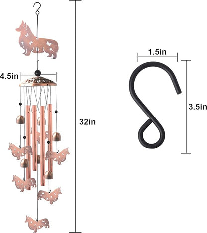 Dachshund Wind Chimes - Christmas Decorations,Garden Gifts for Women,Patio & Nursery, Memorial Day Gifts for Mom/Wife/Daughter, Whimsical Yard Decorations with Soothing Tones