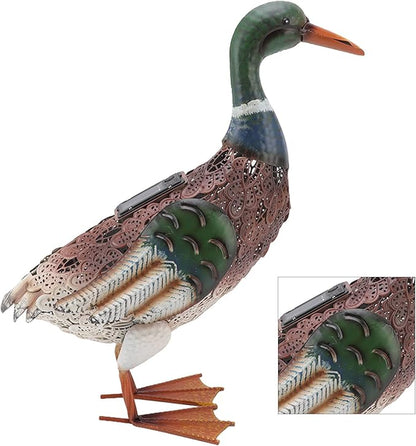 Duck Statue for Garden, Iron Water Proof Animal Decor with Auto Light, Cute Lawn & Patio Decoration for Outdoor (Multiple Colors)