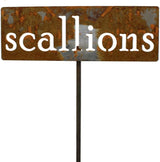 Classic Metal Garden Markers 19 Inches Tall (scallions, Naturally Rusted)