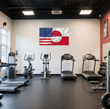 America Greenland Flag 2X3FT, USA Greenlander Friendship Flags,Both Sides Printed, Men Women Banner,Vibrant Colors, Double Stitched with 2 Brass Grommets, Bar Garden Street Decoration, GYM, Office Decor,Indoor Outdoor Use,Gifts. (Z-US-GL, 2x3ft)