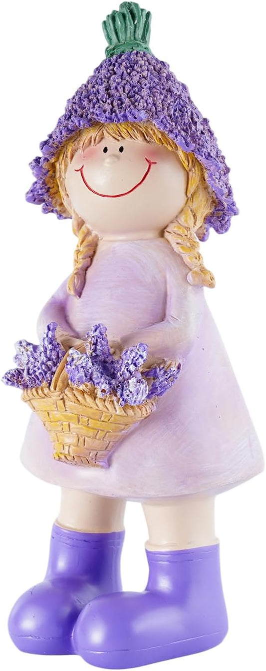 Figurines Spring Decor Garden Decor for Outside Whimsical Boy and Girl Outdoor Decor Resin Lavender Theme Spring Home Decor Indoor for Valentine's Day