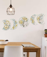 Putuo Decor 5 Pcs Moon Phase Wall Art Set, Minimalist Flower Boho Wall Decor Aesthetic, Spiritual Floral Moon Hanging Art Ornament for Apartment Living Room Bathroom Bedroom Above Bed