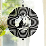 Personalized Otter Metal Wind Spinner, Custom Hanging Decoration for Outdoor Display, Kinetic Garden Art, Animal Lover Gift (Otter Garden Wind Spinner)