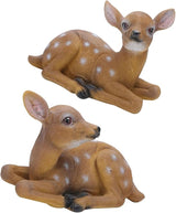 Alomejor Sika Deer Sculpture Art Craft Outdoor Garden Decoration Ornaments for Landscape, Garden, Park DecorationDurable ResinSynthetic -6.7x4.5in-2Pcs