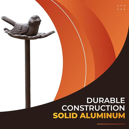 Carvers Olde Iron Decorative Garden Hose Guide Stake – 19" Solid Aluminum Heavy Duty Hose Protector for Landscaping, Flower Beds & Yard Edging - Bird