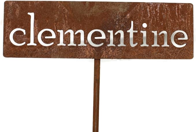 Classic Metal Garden Markers 19 Inches Tall (clementine, Naturally Rusted)