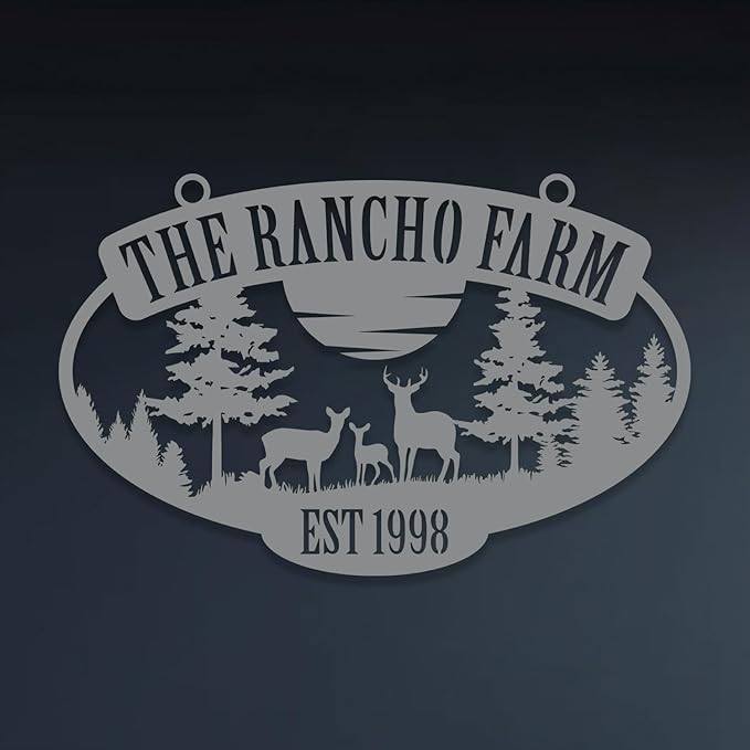 Personalized Metal Farm Sign, Customized Family Name Ranch Sign, Large Last Name Sign for Farmhouse Decoration, Outdoor Farm Wall Art, Welcome Sign, Entrance Gate Sign, Farm Lovers Gift, Garden Decor