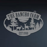 Personalized Metal Farm Sign, Customized Family Name Ranch Sign, Large Last Name Sign for Farmhouse Decoration, Outdoor Farm Wall Art, Welcome Sign, Entrance Gate Sign, Farm Lovers Gift, Garden Decor