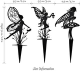 Tipmant Metal Iron Art Decoration Flower Fairy Silhouette Decorative Stakes Statues Ornament Crafts for Outdoor Gardens, Yard, Courtyards, Parks, Lawns, Potted Plants, Corridors etc. – 3 Pack