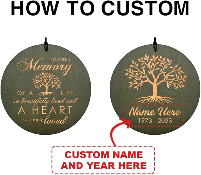 ASTARIN Wind Chimes Outdoor for The Loss of Mom Dad, Personalized Customized WindChimes for Loss of Loved One, Memorial Wind Chime as Sympathy Gift, Home Garden Patio Décor, 36'' (Produced in USA)