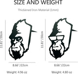 Peeping Bigfoot Metal Yard Art, Garden Branch Peeking Yeti Decor, Outdoor Metal Bigfoot Tree Hugger Decorations, Sasquatch Face for Outdoor Decorations, Set of 2