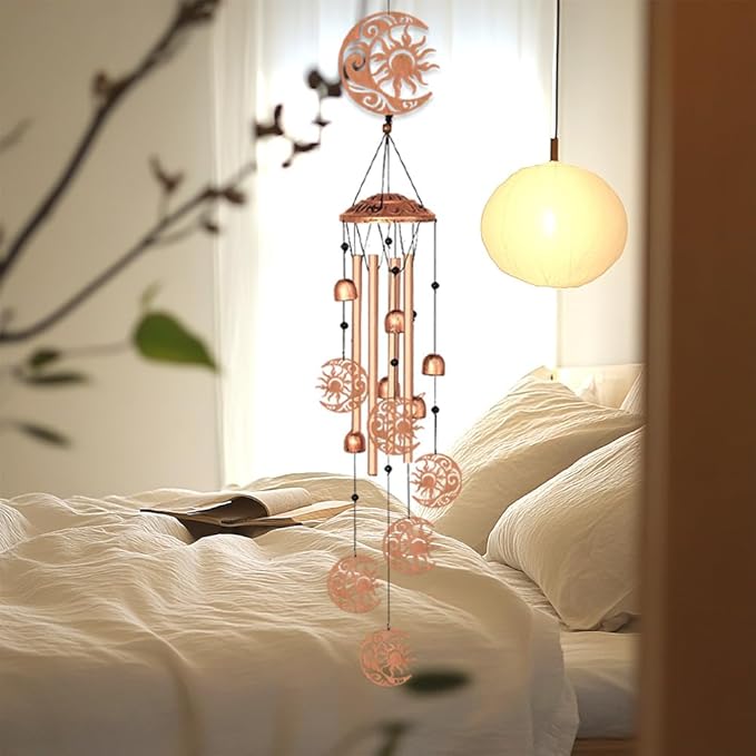 Sun and Moon Wind Chimes for Outside Garden Wind Chime Wind Bells Outdoor Memorial Gifts Sympathy Gifts for Women Men Metal Windchimes for Outdoors, Indoors, Patio, Garden, Yard, Home Decor