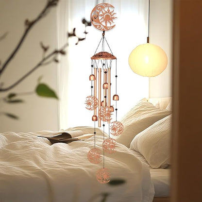 Sun and Moon Wind Chimes for Outside Garden Wind Chime Wind Bells Outdoor Memorial Gifts Sympathy Gifts for Women Men Metal Windchimes for Outdoors, Indoors, Patio, Garden, Yard, Home Decor