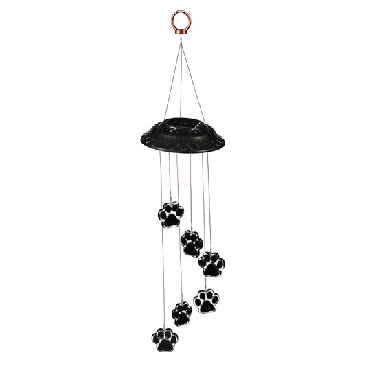 Paw Print Color Changing Solar Mobile - 5 x 5 x 28