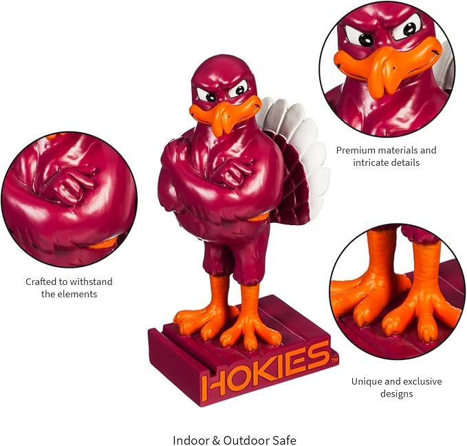 Team Sports America NCAA Virginia Tech Fun Colorful Mascot Statue 12 Inches Tall